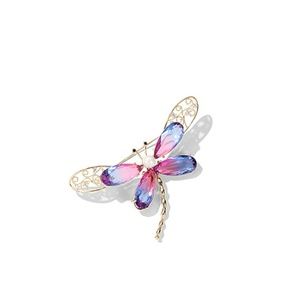 Multicolor Rhinestone Crystal Butterfly Brooch